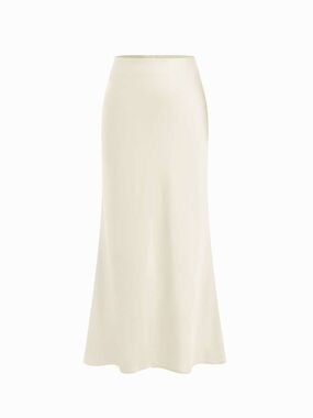 Ivory Satin Skirt